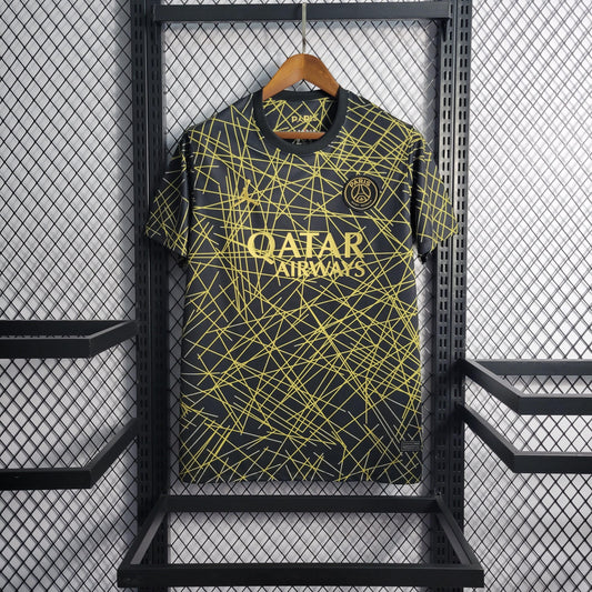 Camisa PSG Treino Preta e Dourada 22/23 - Versão Torcedor - Boutique do Boleiro